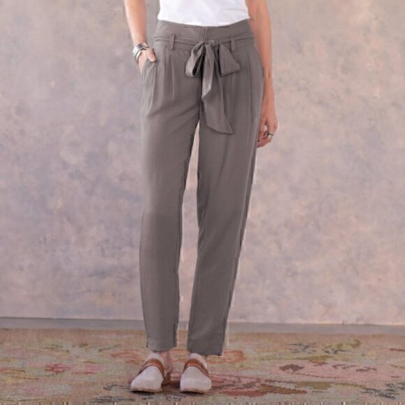 Sundance Derian grey tie-belt casual pants - Picture 1 of 5